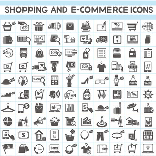 购物与电子商务图标集合