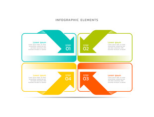 多彩箭头信息图表模板