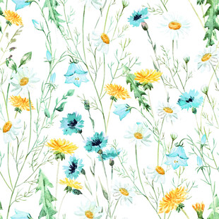 清新手绘花卉图案背景