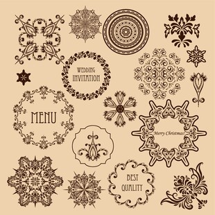 复古花纹装饰图案集合