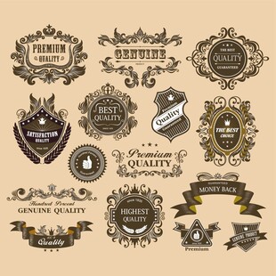 复古华丽徽章标志集合