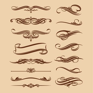 复古装饰性花纹设计元素