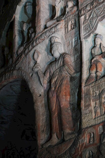 云冈石窟异域风格壁画石刻