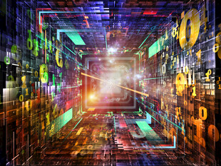 未来科技感的虚拟数字通道