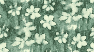 清新绿底白花花卉图案