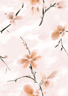粉色花卉水彩图案