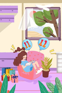 双十一购物人物