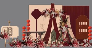 复古风婚礼场景布置