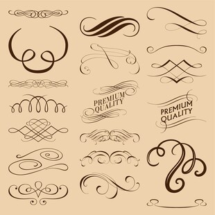 复古装饰性花纹设计元素