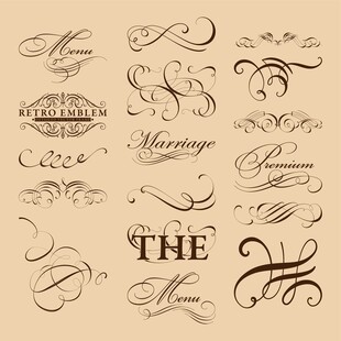 复古优雅英文字体设计元素