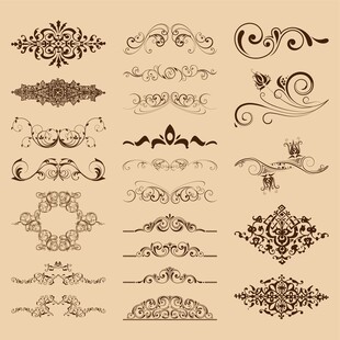 复古装饰花纹设计元素集