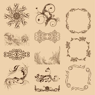复古装饰性边框花纹集合