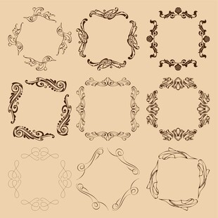 复古手绘装饰边框集合