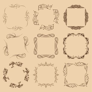 复古装饰性边框图案集合