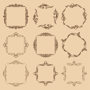 复古风格精美边框图案集