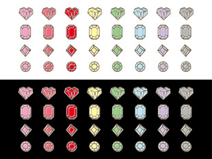 多彩宝石图案集合