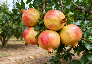 枝头的成熟石榴