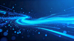 科技流光梦幻蓝色线条世界