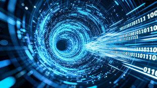 科技感数字隧道视觉效果