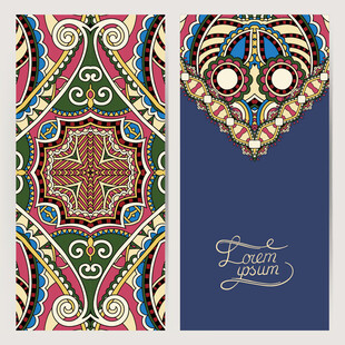 民族风装饰图案卡片设计