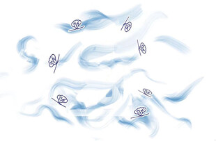 飘逸蓝丝带装饰元素