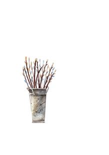 花瓶中插满多彩画笔