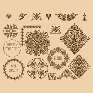 复古装饰花纹图案集合