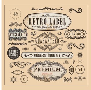 复古标签设计元素集合