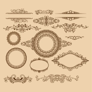 复古装饰性边框图案集合