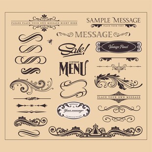 复古装饰性文字设计元素