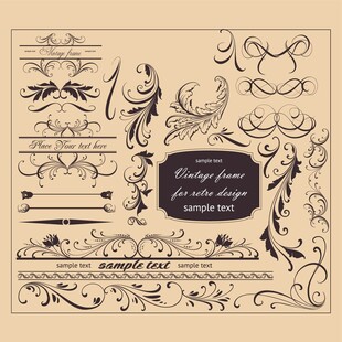 复古欧式装饰花纹设计素材