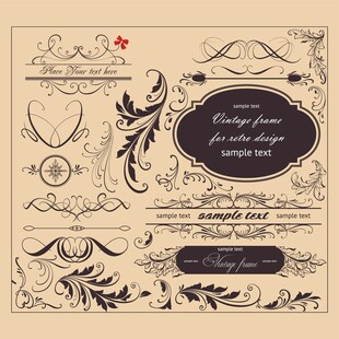 复古欧式装饰花纹设计元素