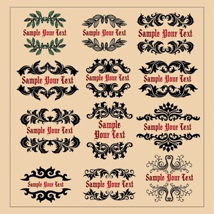 复古装饰花纹与文字元素