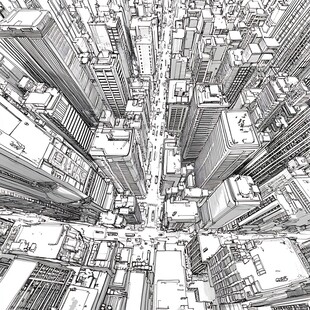 俯瞰都市高楼建筑景观