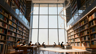 图书馆内静谧的阅读空间