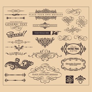 复古装饰性花纹设计元素