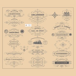 复古风格精美徽章标志集合