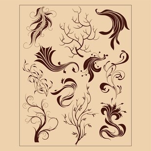 复古风动植物纹样设计元素