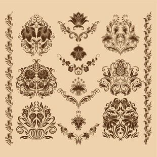 复古华丽装饰花纹图案集