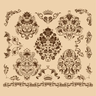 复古华丽花纹装饰图案