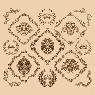 复古精美装饰图案集合