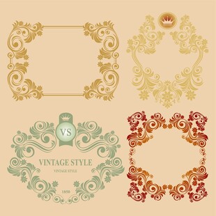 复古华丽装饰性边框图案