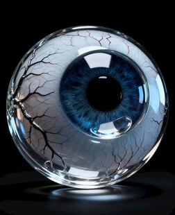 水晶眼球艺术摆件