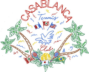 卡萨布兰卡主题彩色手绘图案 白