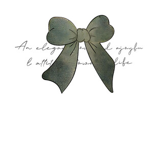 绿色蝴蝶结白墨直喷烫画