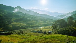 山间绿野美景如画