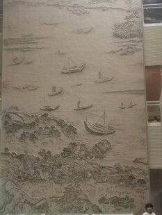 中式山水浮雕艺术作品