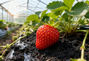 温室大棚中的草莓