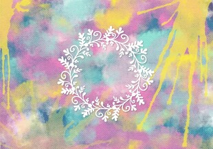 梦幻多彩曼陀罗图案背景