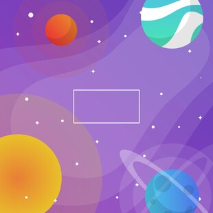 梦幻宇宙行星插画背景